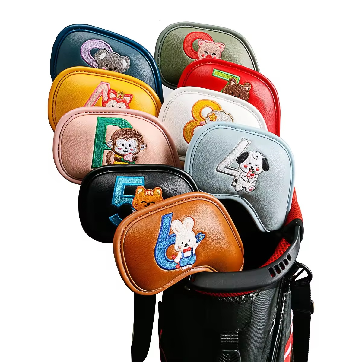Golf Equipment Organizer - 9 قطع من أغطية رؤوس مضارب